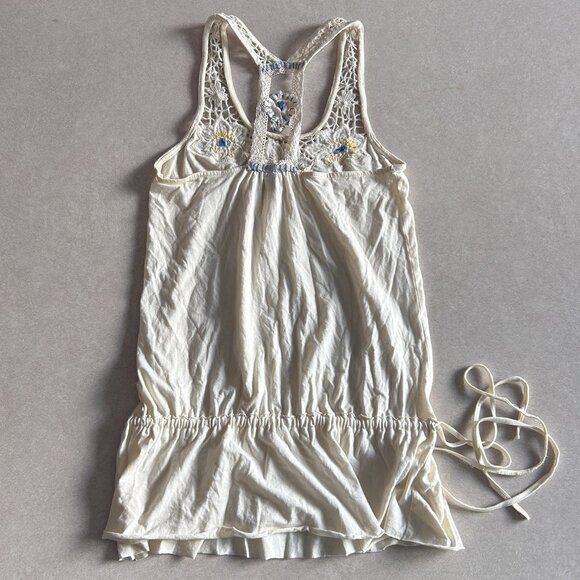 Free People Embroidered Cutaway Tank in Natural ASO Alex Russo - Picture 10 of 14
